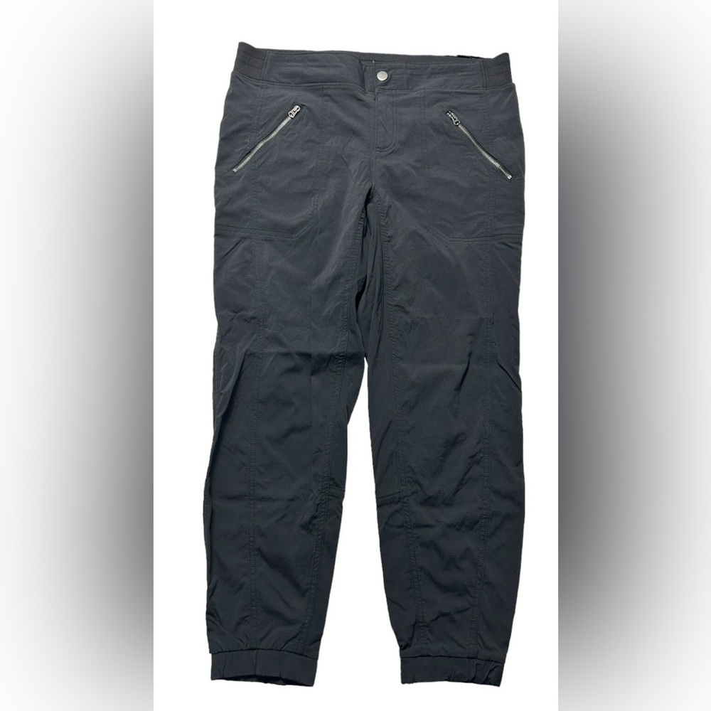 Athleta Trekkie Nylon Cropped Black Joggers Size‎ 12